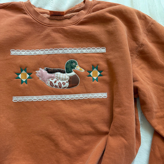 Autumn Duck – Embroidered Comfort Colors 100% Cotton Sweatshirt