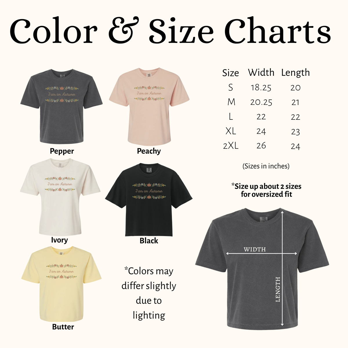 I am an Autumn — Embroidered Comfort Colors Cropped Tee