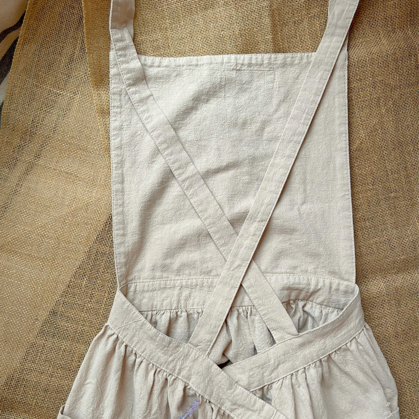 Pocket Flowers Embroidered Apron