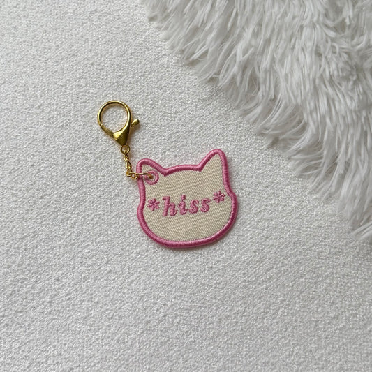 *hiss* — Embroidered Keychain, Bag Charm