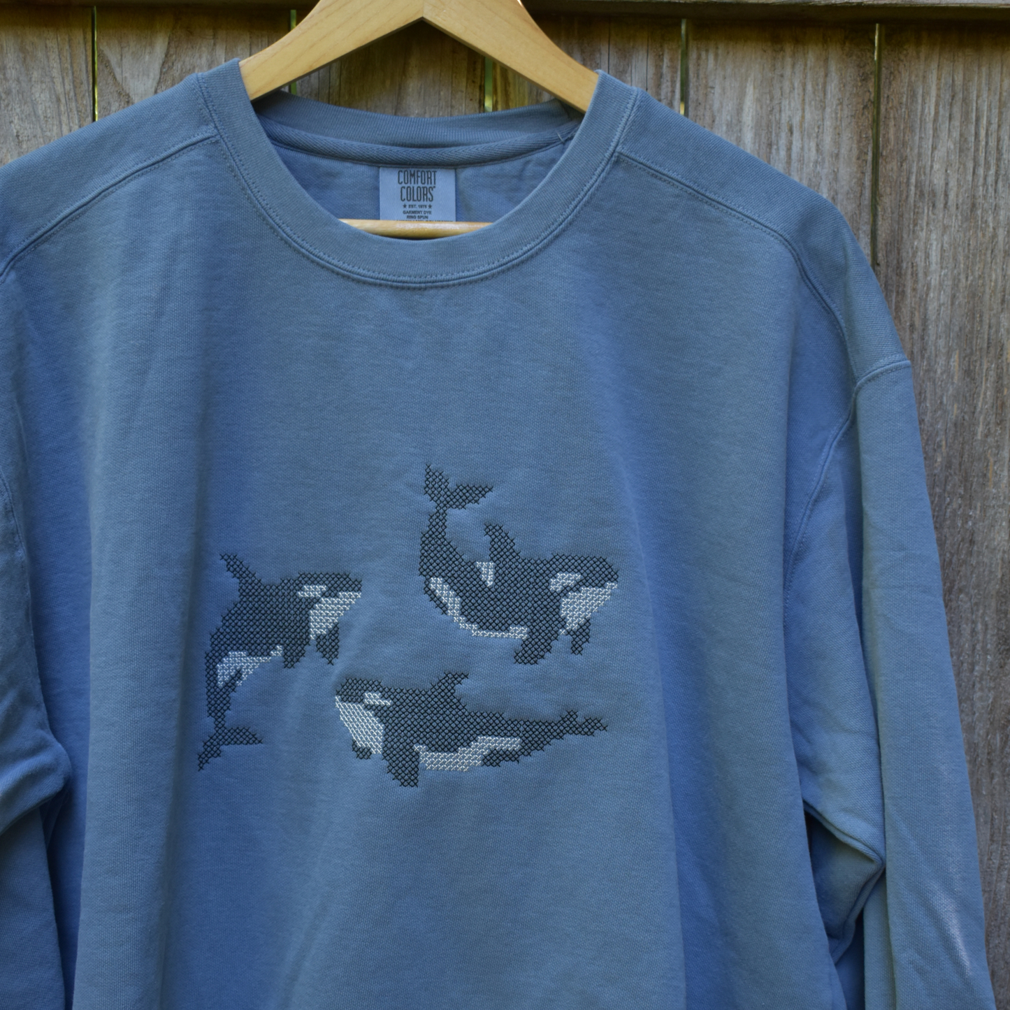 Puget Sound Orcas — Embroidered Comfort Colors Sweatshirt