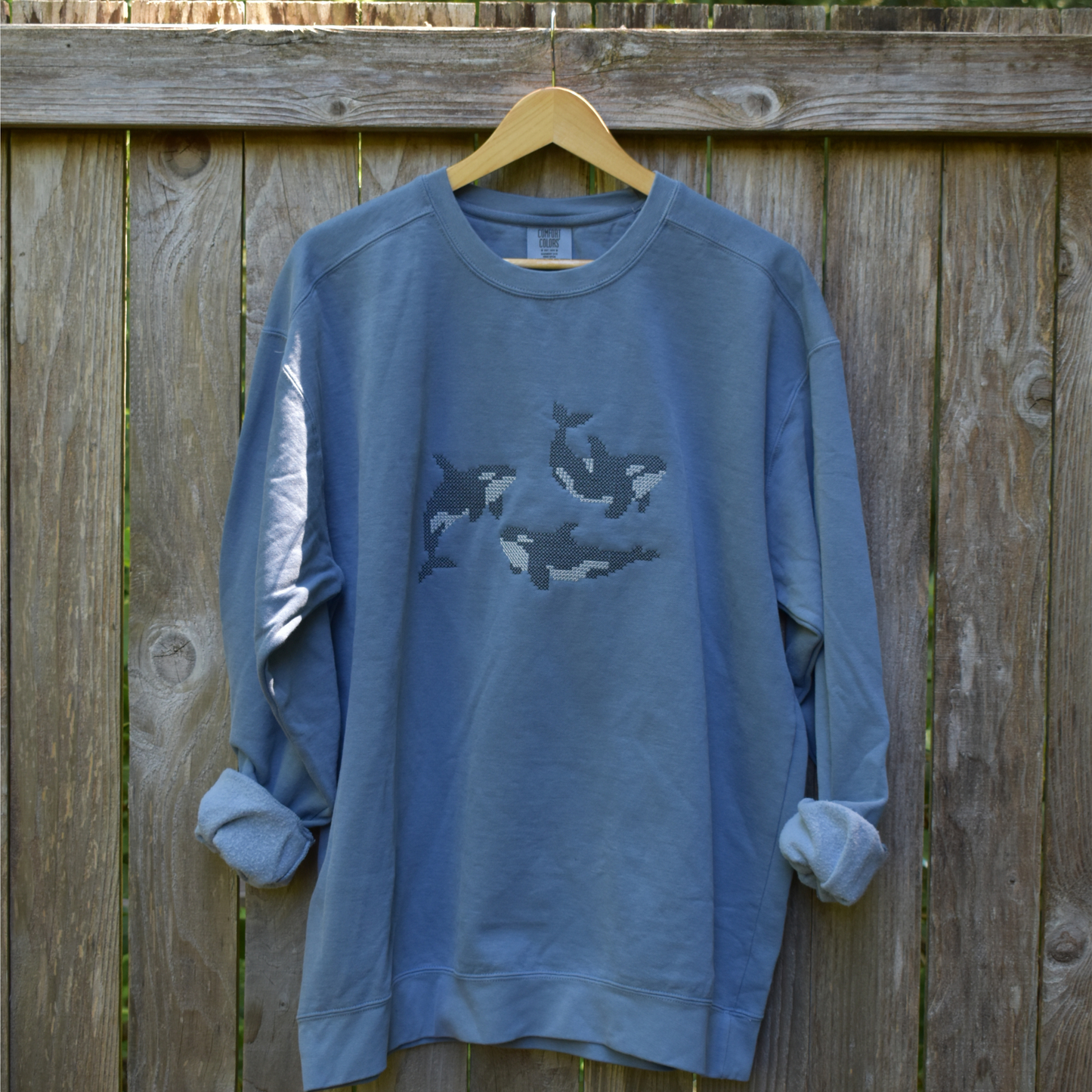 Puget Sound Orcas — Embroidered Comfort Colors Sweatshirt