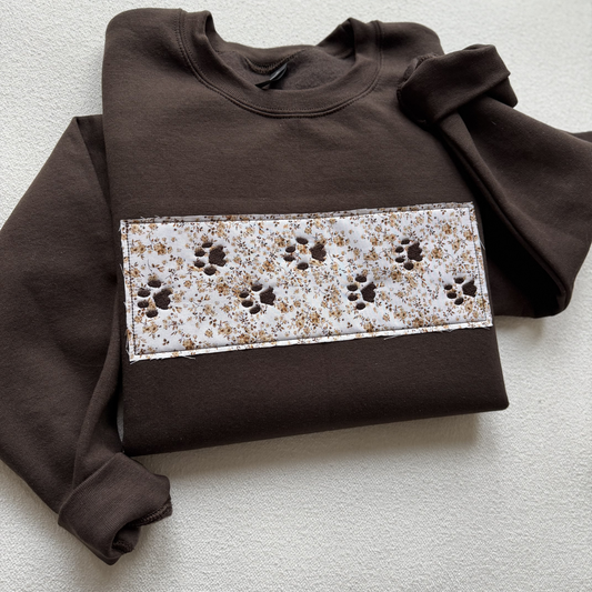 Custom Cat Paws Embroidery — Applique Embroidered Gildan Crewneck