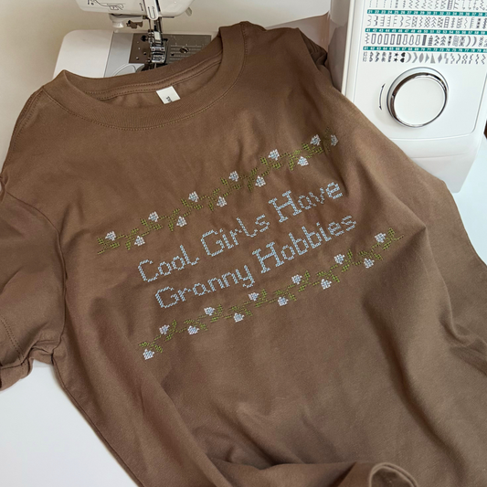 Granny Hobbies — Embroidered Bella + Canvas Women's Tee