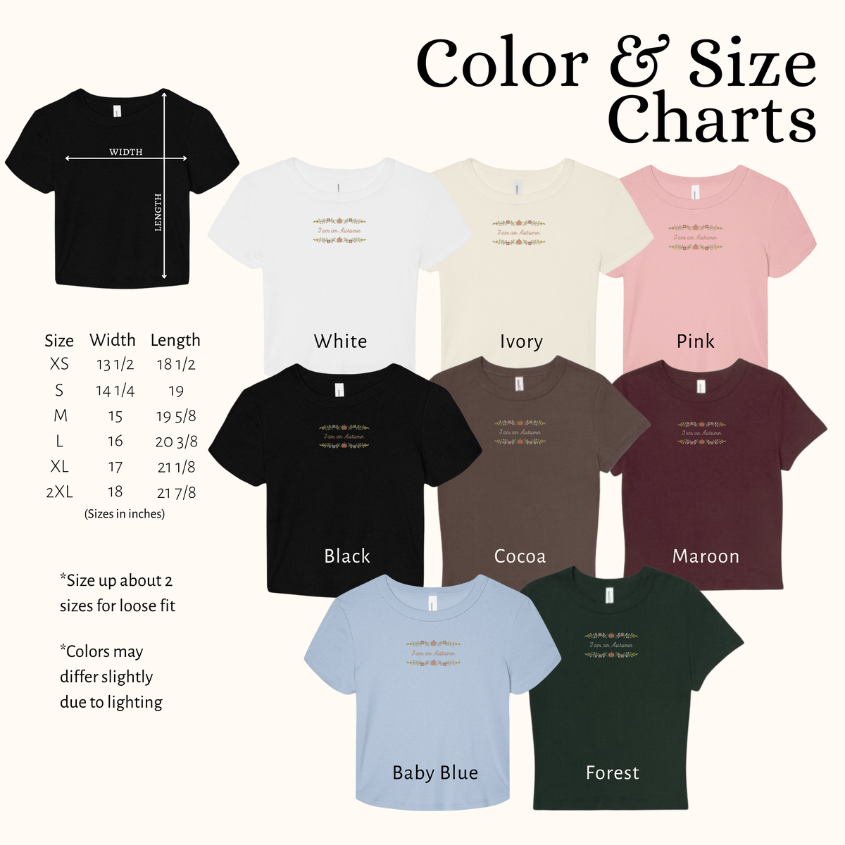 I am an Autumn — Embroidered Bella + Canvas Baby Tee