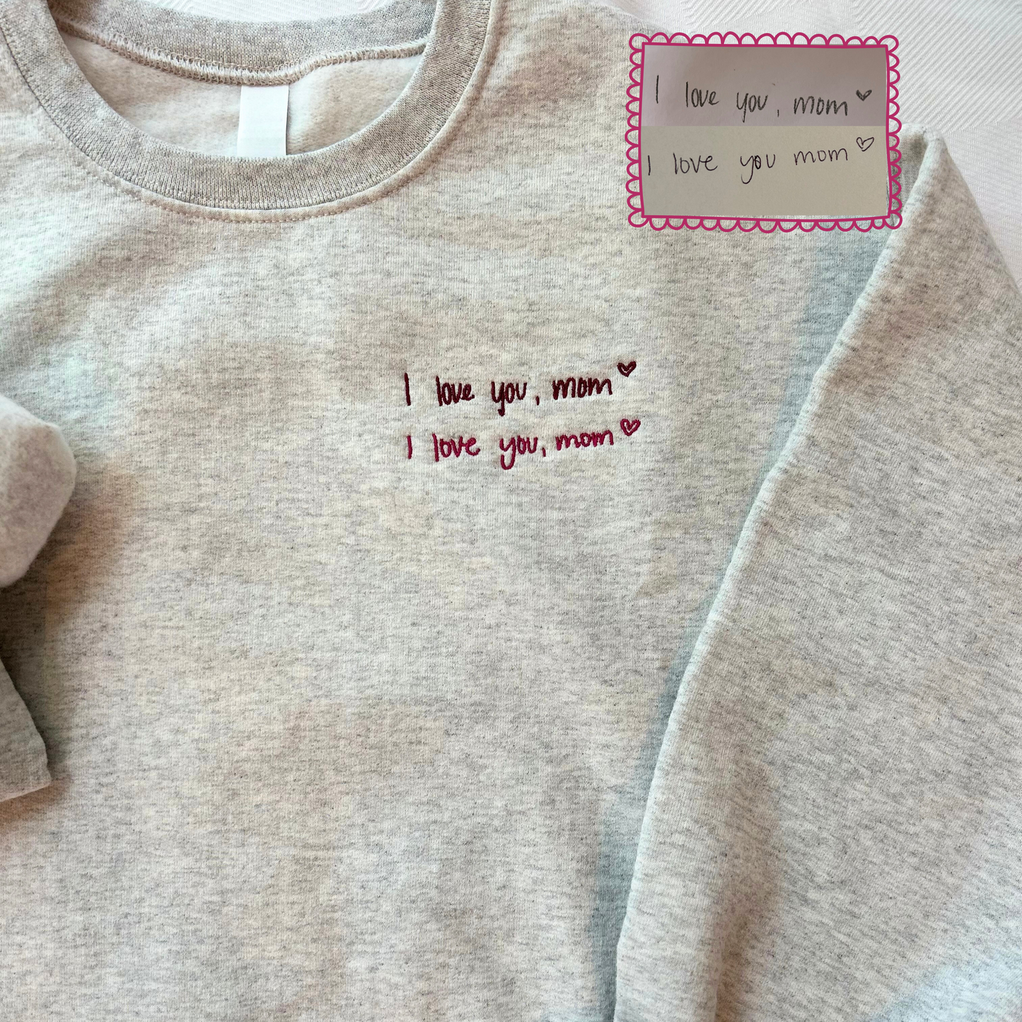 Custom Handwriting Embroidered Sweatshirt — Gildan 18000