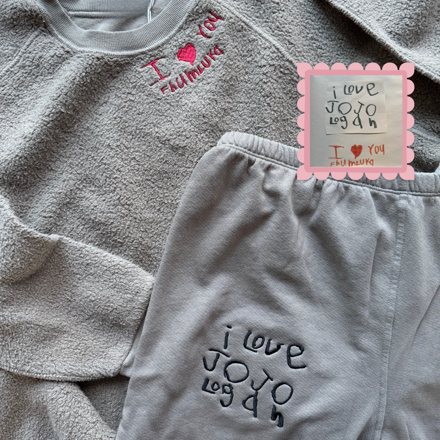 Custom Handwriting Embroidered Sweatshirt — Gildan 18000