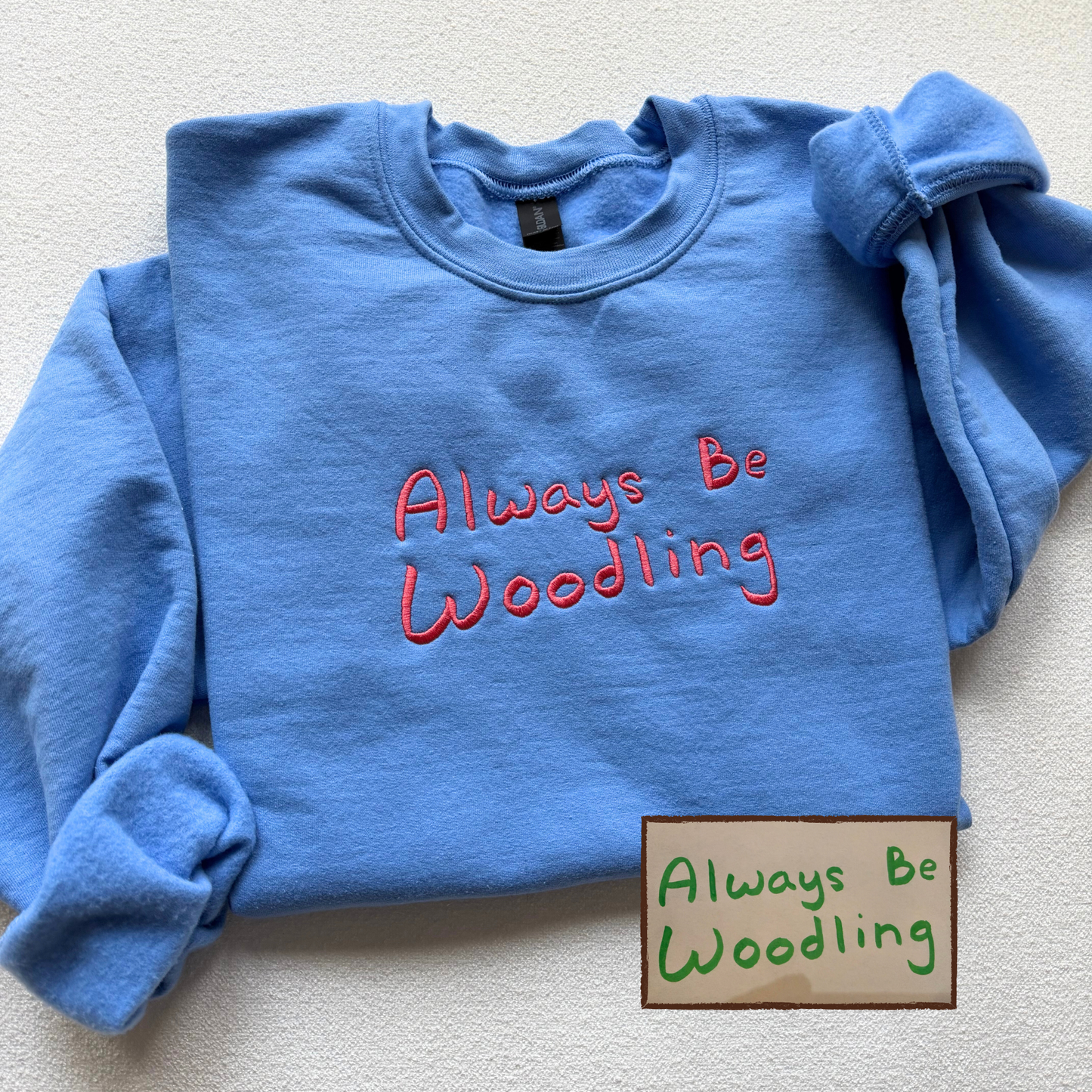 Custom Handwriting Embroidered Sweatshirt — Gildan 18000