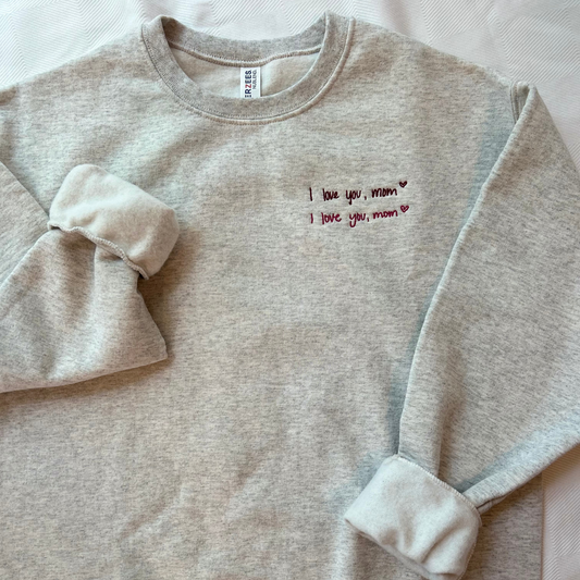 Custom Handwriting Embroidered Sweatshirt — Gildan 18000