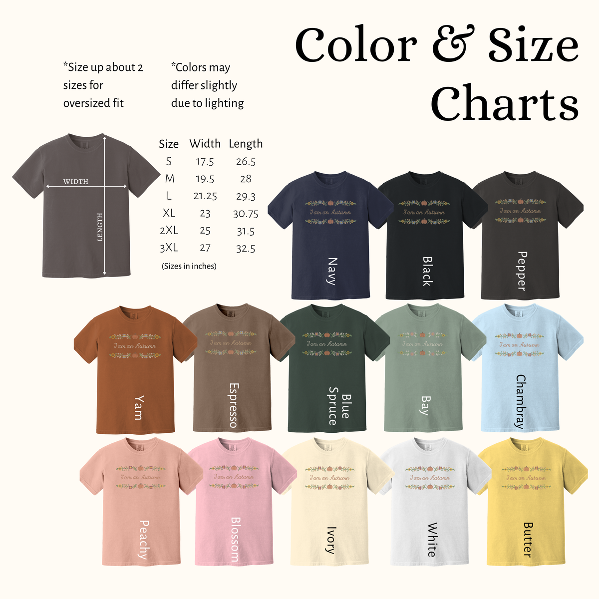 I am an Autumn — Embroidered Comfort Colors Tee