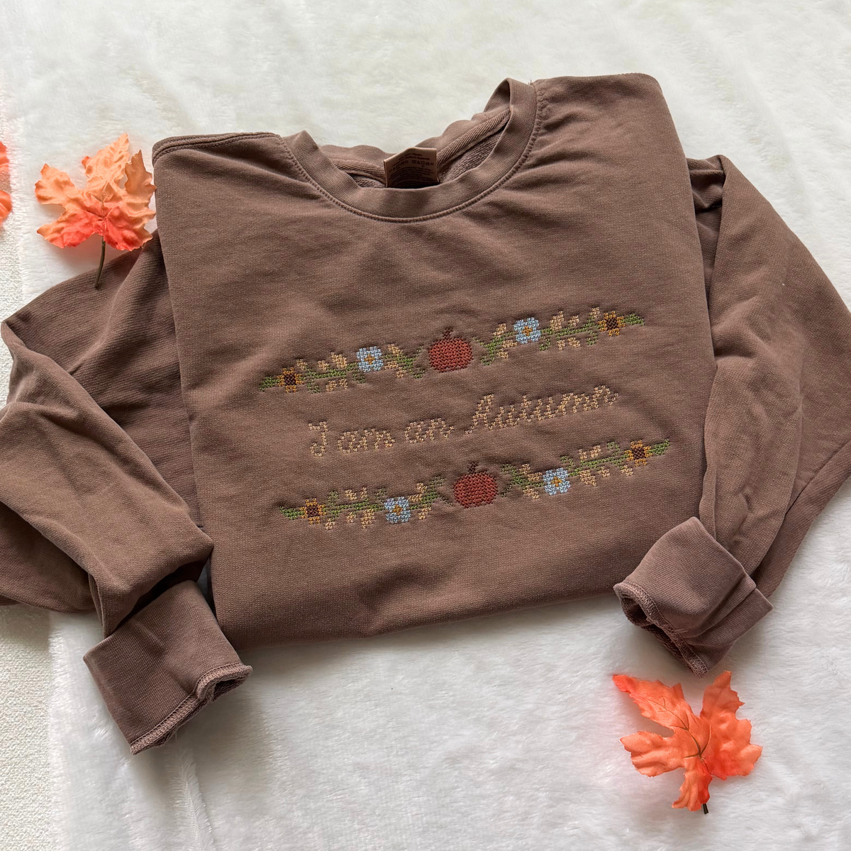 I am an Autumn – Embroidered Comfort Colors 100% Cotton Sweatshirt