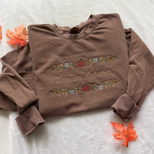 I am an Autumn – Embroidered Comfort Colors 100% Cotton Sweatshirt