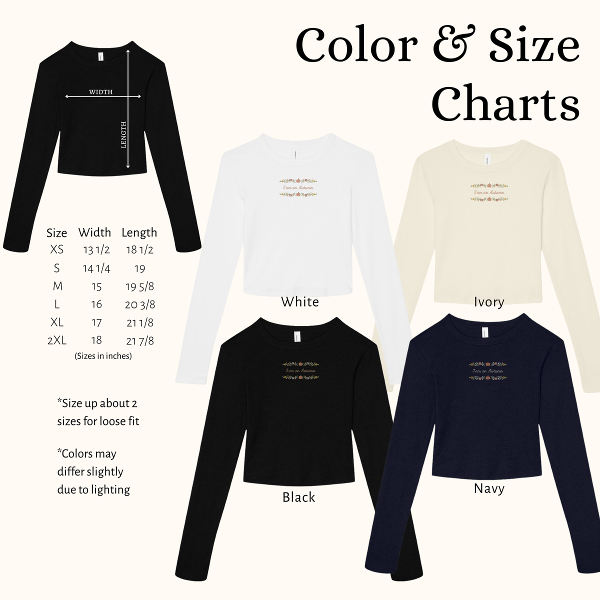 I am an Autumn — Embroidered Bella + Canvas Long Sleeve Baby Tee