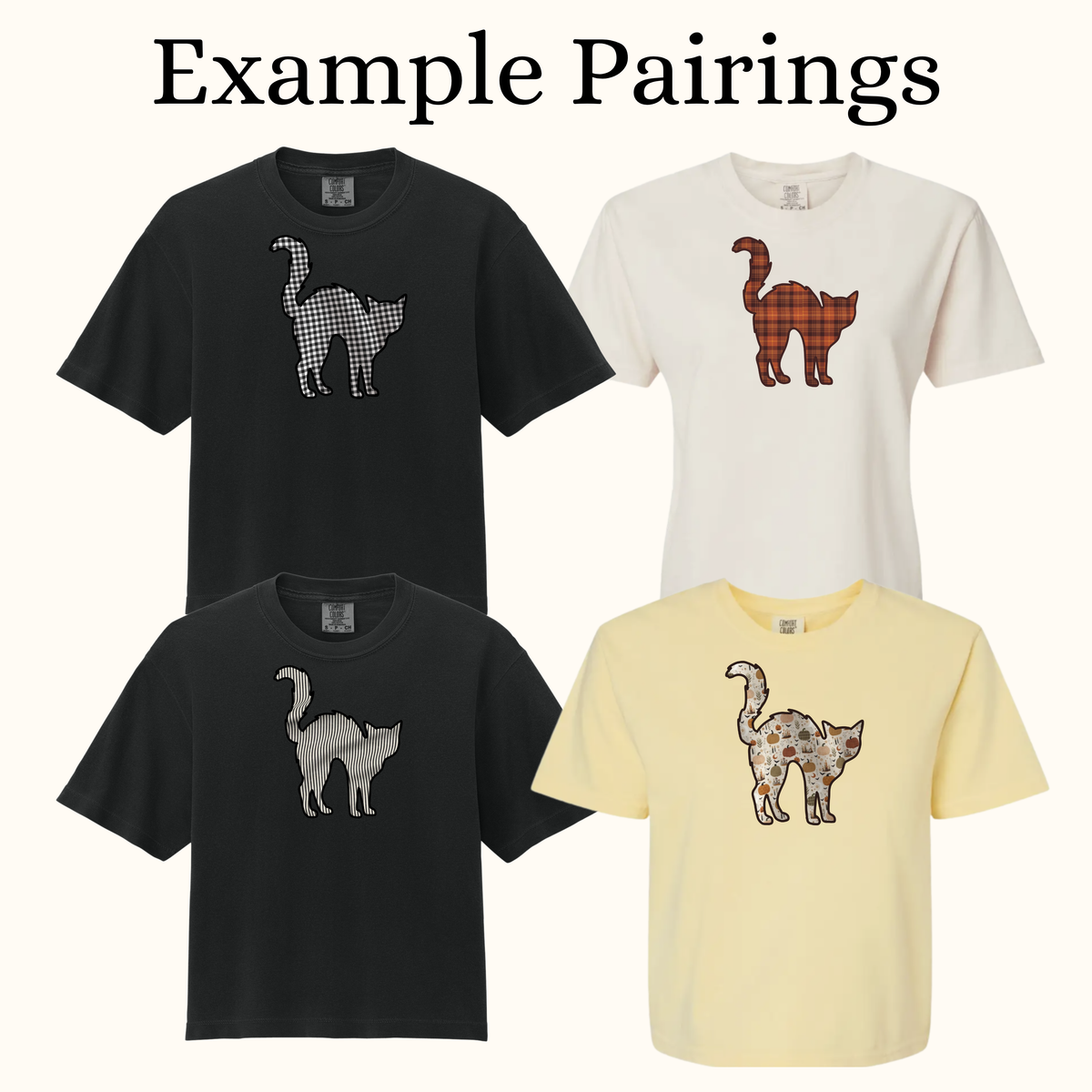 Spooky Cat — Embroidered Comfort Colors Cropped Tee