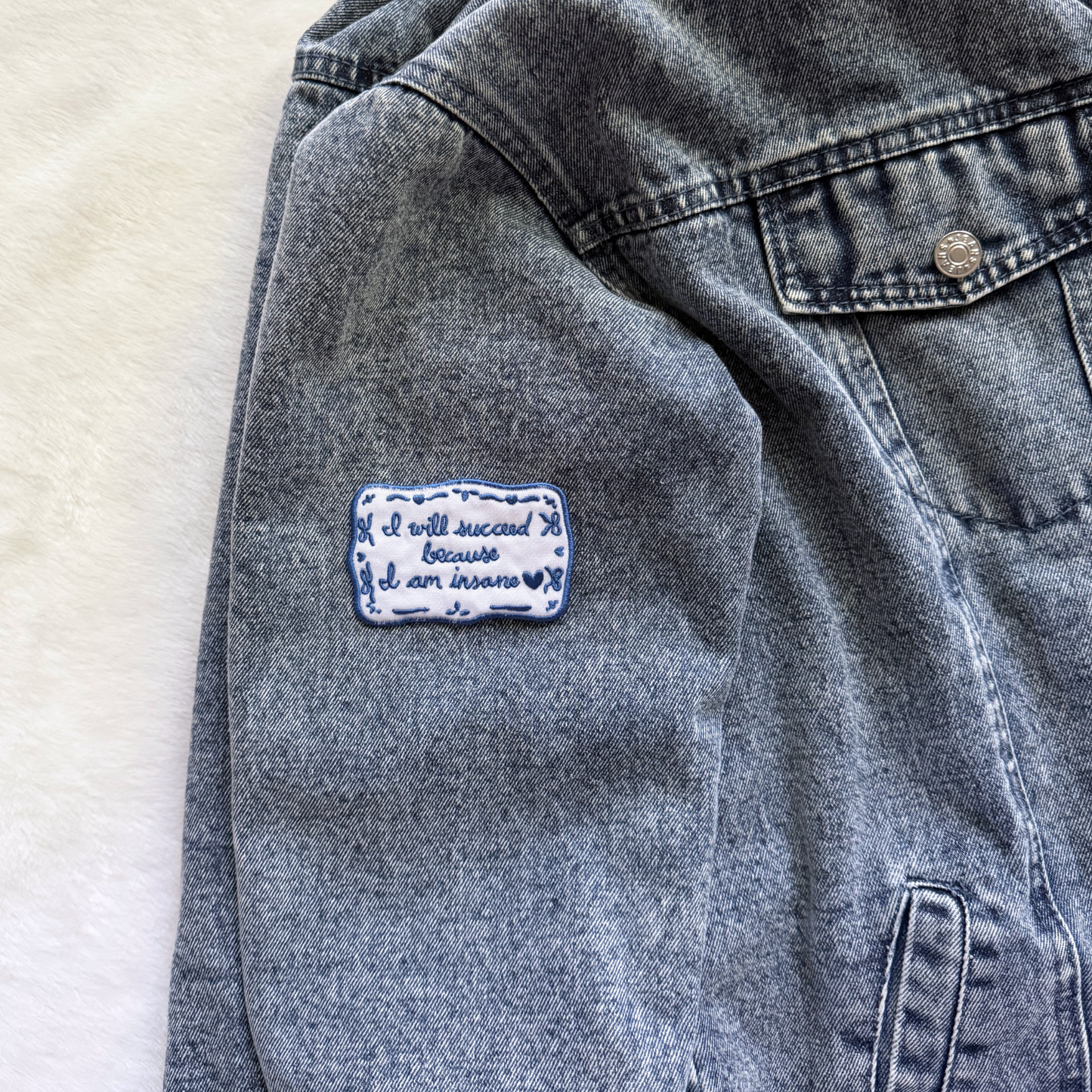 "I Will Succeed Because I am Insane" Embroidered Patch — xoxo Frankie x Hearth & Fable Collaboration