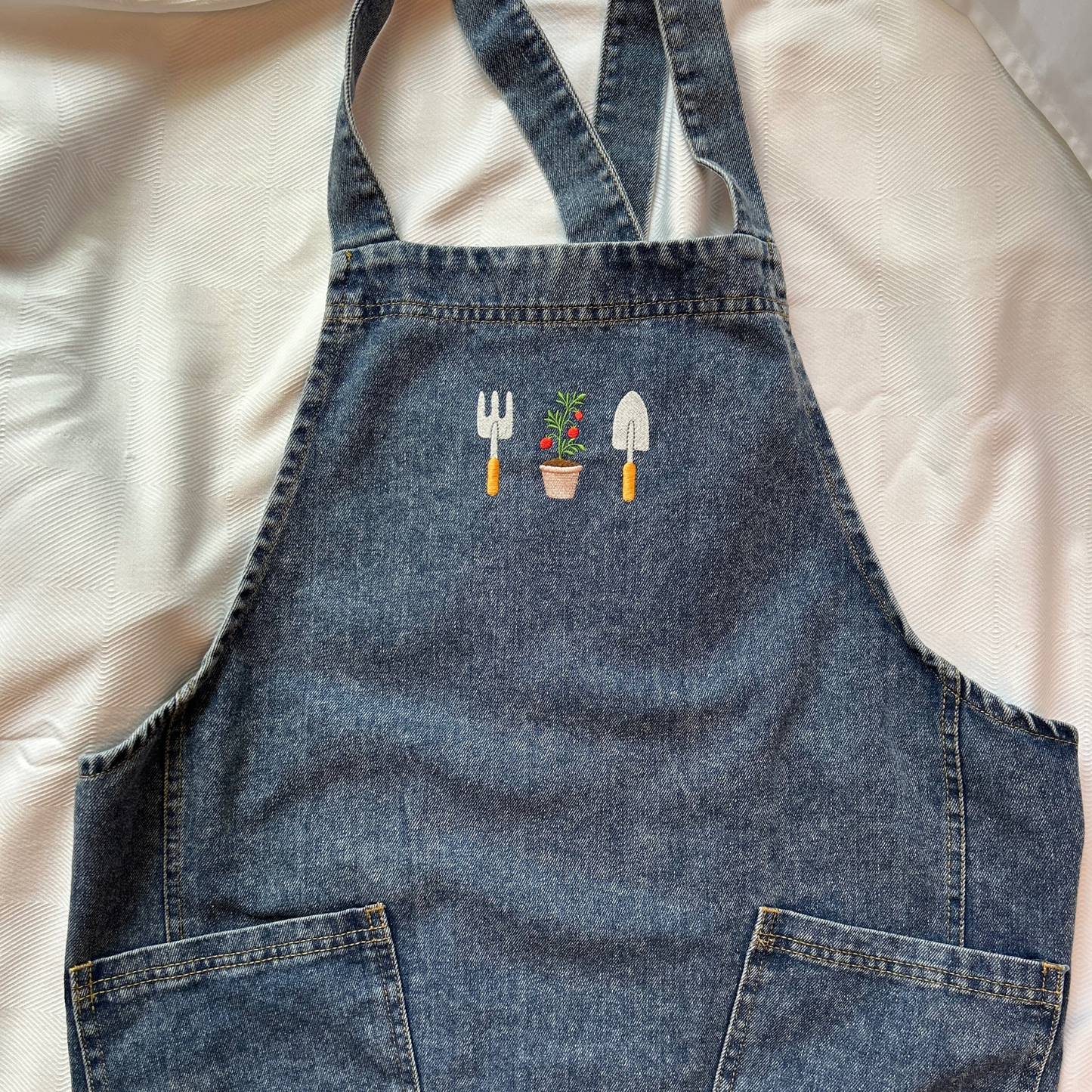 Garden Essentials Embroidered Denim Apron