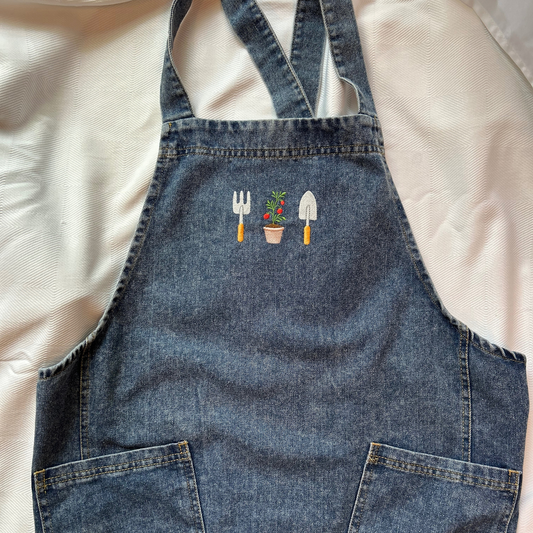 Garden Essentials Embroidered Denim Apron