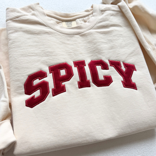 SPICY — Corduroy Applique Comfort Colors Crewneck