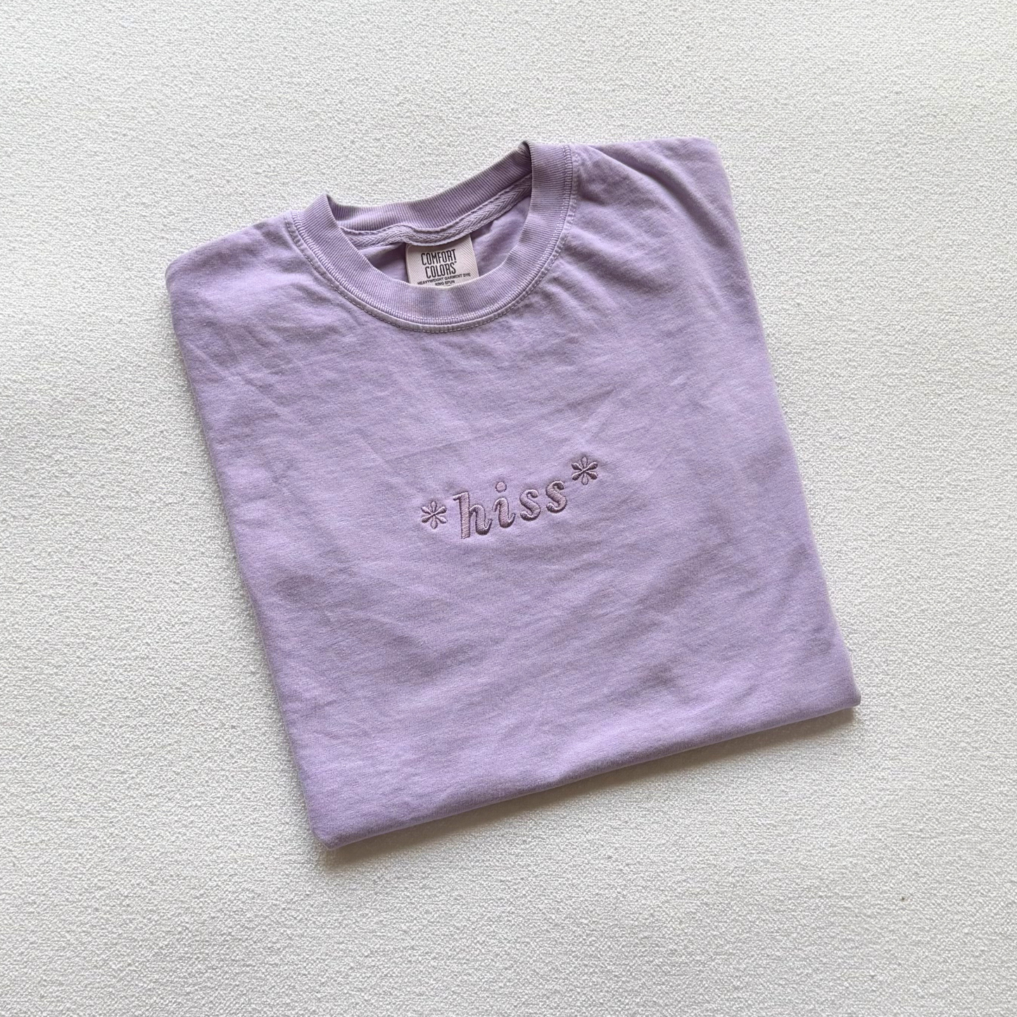 *hiss* — Embroidered Comfort Colors Cropped Tee