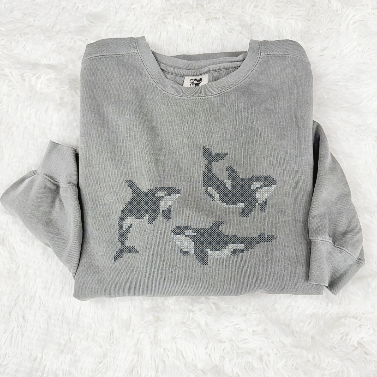Puget Sound Orcas — Embroidered Comfort Colors Sweatshirt