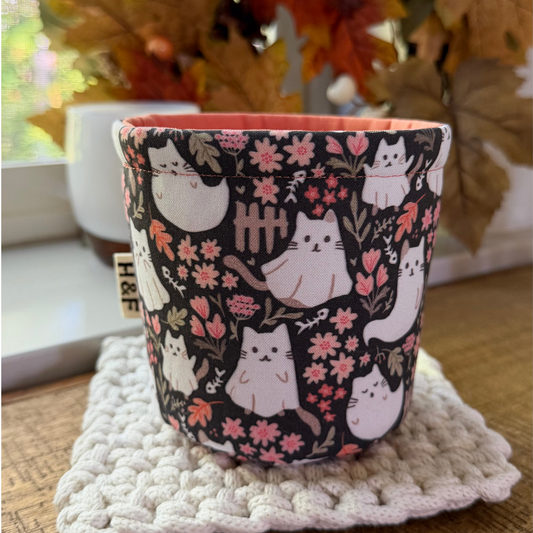 Ghost Cats — Insulated Weck Jar Coffee Cozy