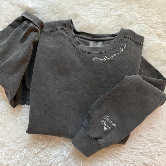 Mama Embroidered Comfort Colors Sweatshirt