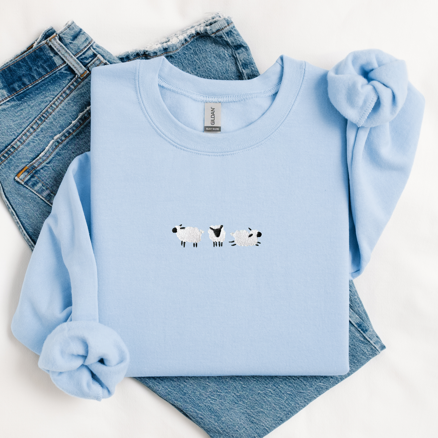 Blacknose Sheep — Embroidered Gildan Crewneck