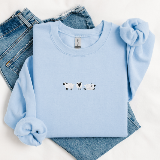 Blacknose Sheep — Embroidered Gildan Crewneck