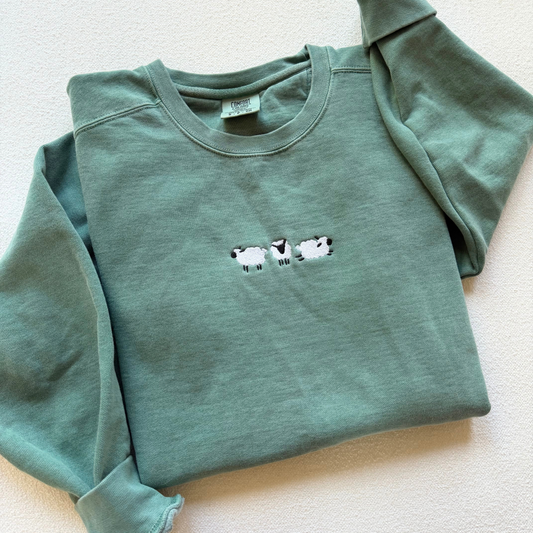 Blacknose Sheep Embroidered Comfort Colors Crewneck