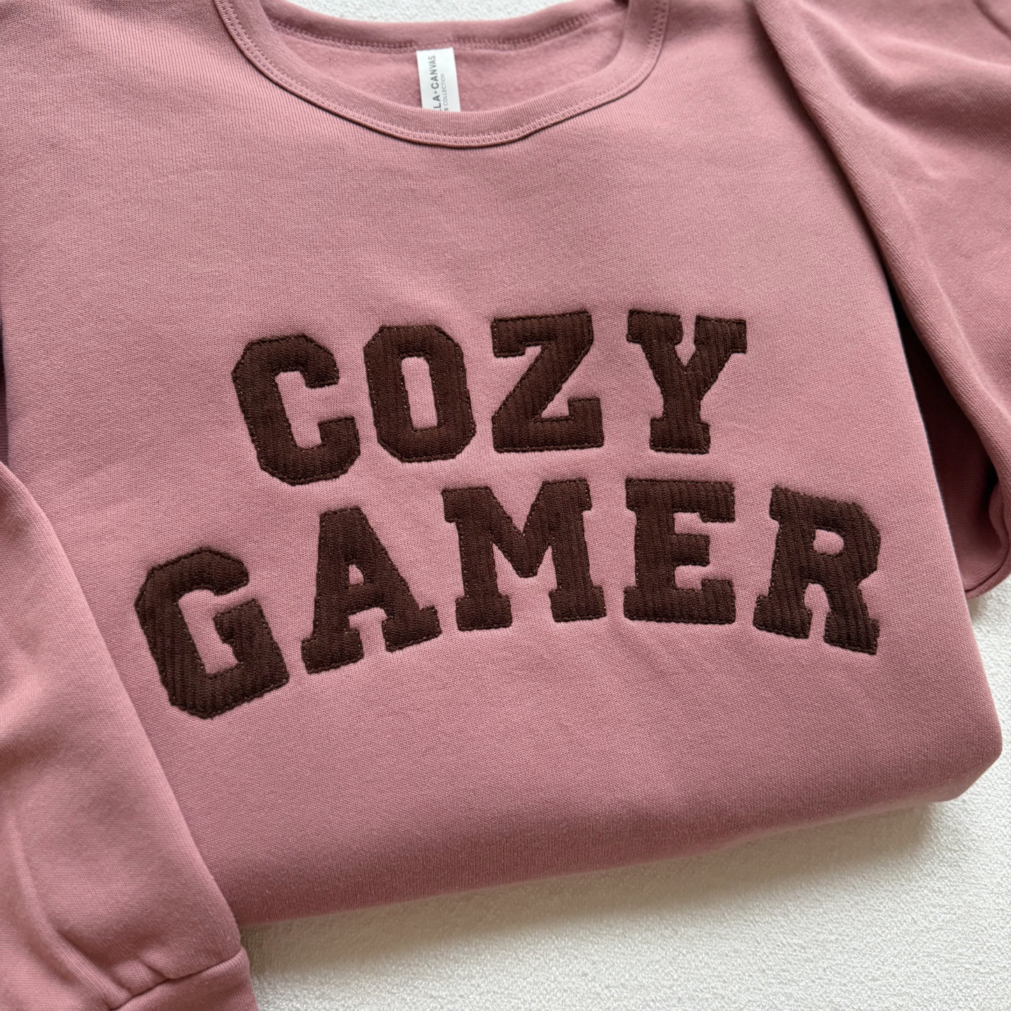 COZY GAMER — Corduroy Applique Bella+Canvas Crewneck