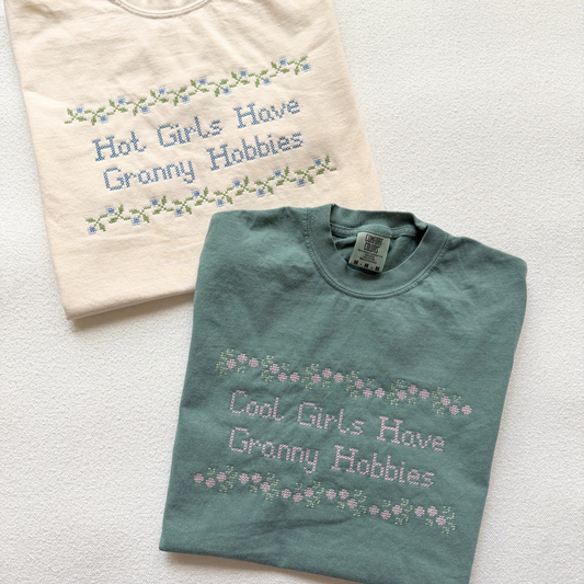 Granny Hobbies — Embroidered Comfort Colors Tee