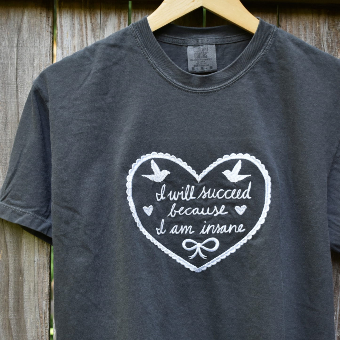 “I Will Succeed Because I Am Insane” Comfort Colors Cropped T-Shirt — xoxo Frankie x Hearth & Fable Collaboration